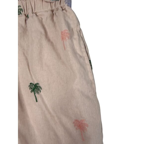 Elie Tahari Womens Pink Palm Tree Embroidered Linen Blend Shorts Small - Picture 3 of 9